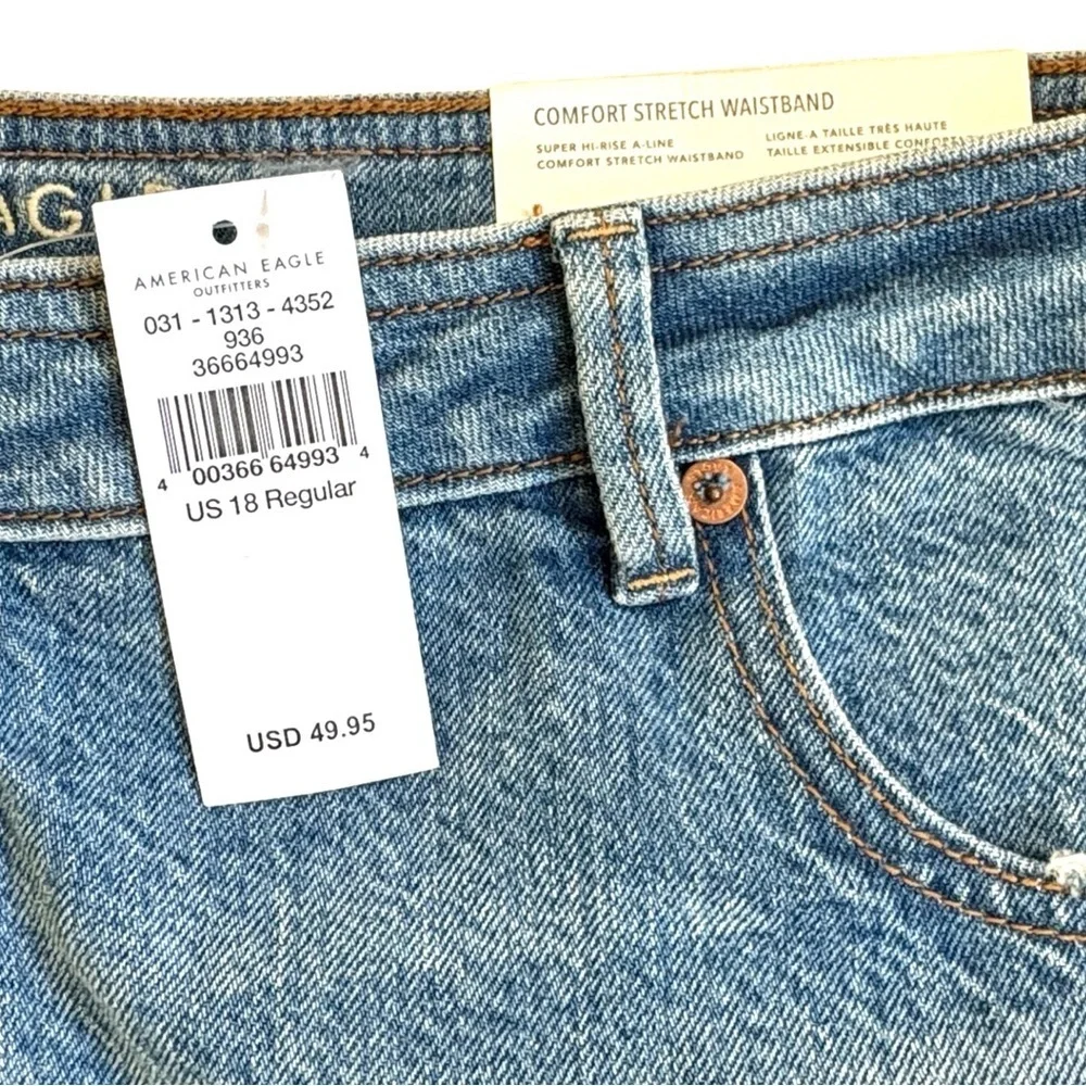 NWT American Eagle Denim Button Front Skirt Size 18